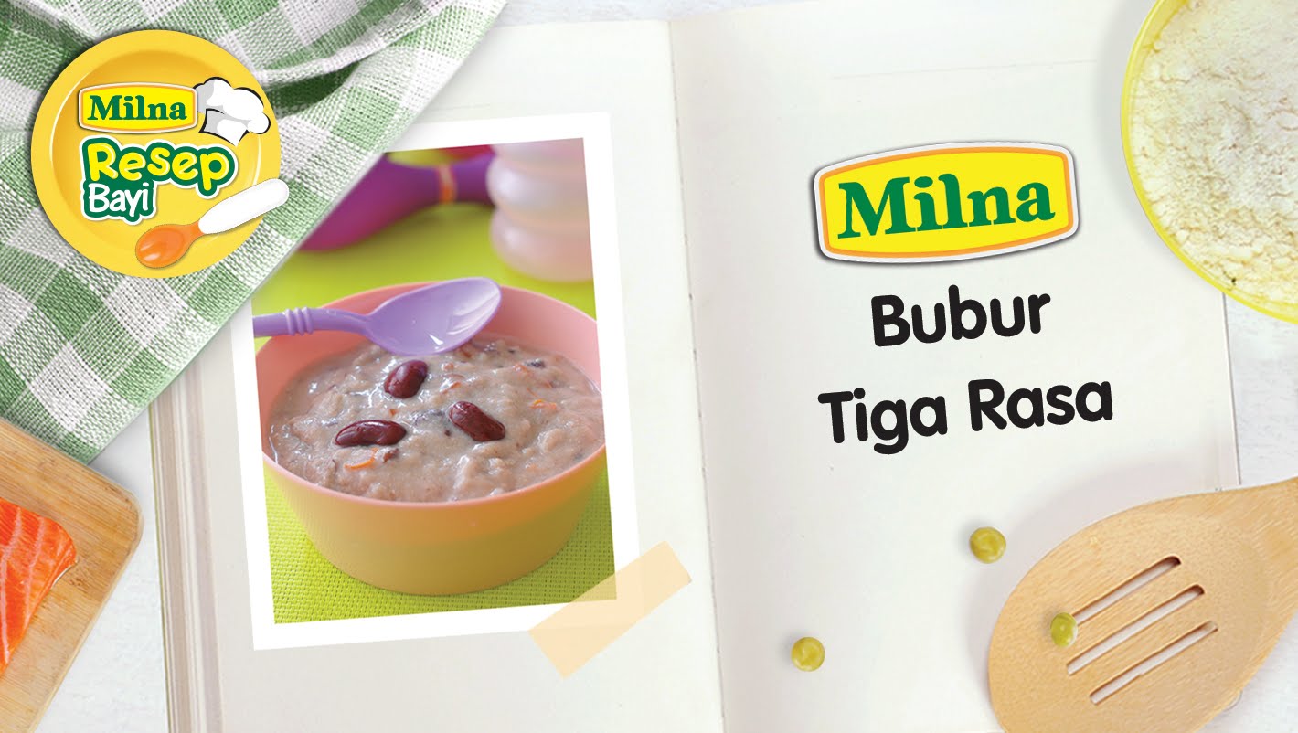 Resep MPASI Bayi Milna – Bubur Tiga Rasa