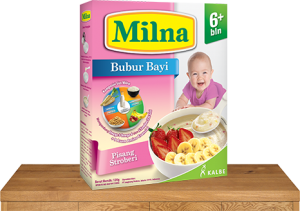 milna bubur bayi 6 bulan pisang stroberi